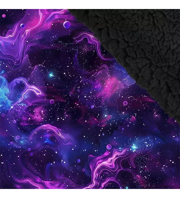 W-MEGA UNIVERSUM: Funktionale Hose mit Schwarzem Plüschfutter und Kosmischem Muster