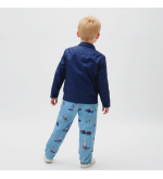 T-VELOS: Pantalones azules impermeables con forro de fleece y estampado de veleros.