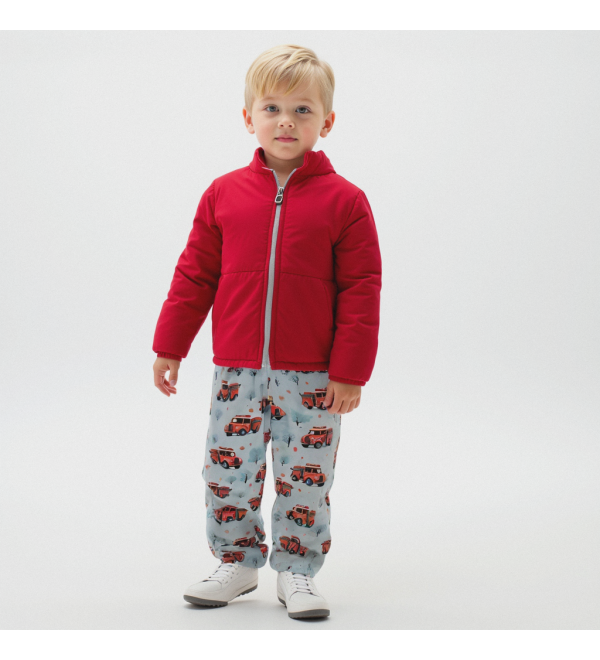 T-POMPIERS : Pantalon imperméable avec doublure en polaire et imprimé de camions de pompiers