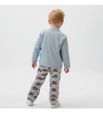 T-POMPIERS: Pantalones impermeables con forro de fleece y estampado de camiones de bomberos