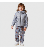 W-SKIER: Functionele Broeken met Beige Pluchen Voering en Gedurfd Skieur-Print