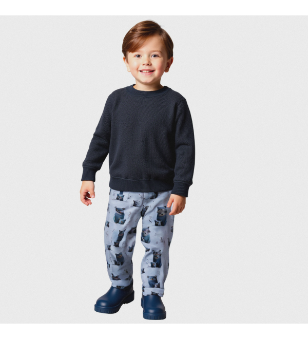 T-OSI : Pantalon Imperméable avec Motif de Famille d’Ours