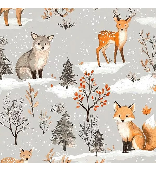 W-FOXY: Winter Pants for Kids | Plush Lining & Forest Animal Print