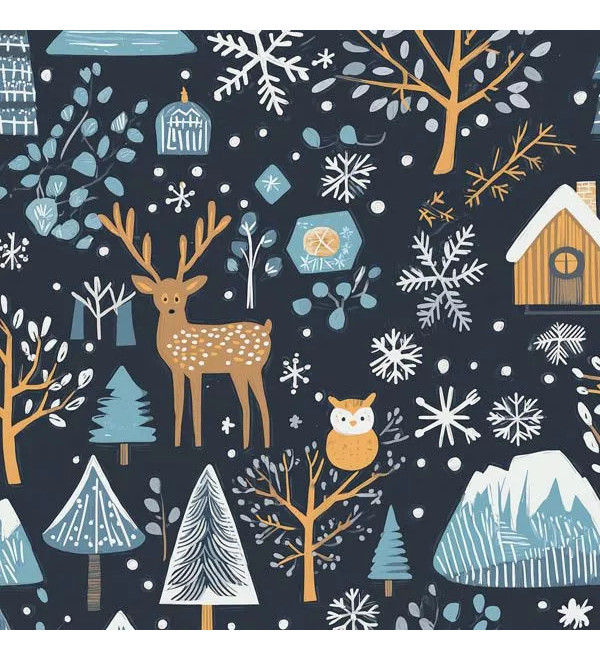 W-RUIL: Functional Winter Pants with Fleece and Winter Forest Print