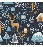 W-RUIL: Functional Winter Pants with Fleece and Winter Forest Print