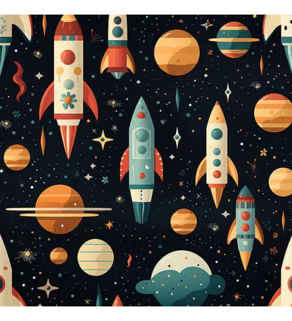 T-RAKET: Waterproof Pants with Colorful Space Rockets