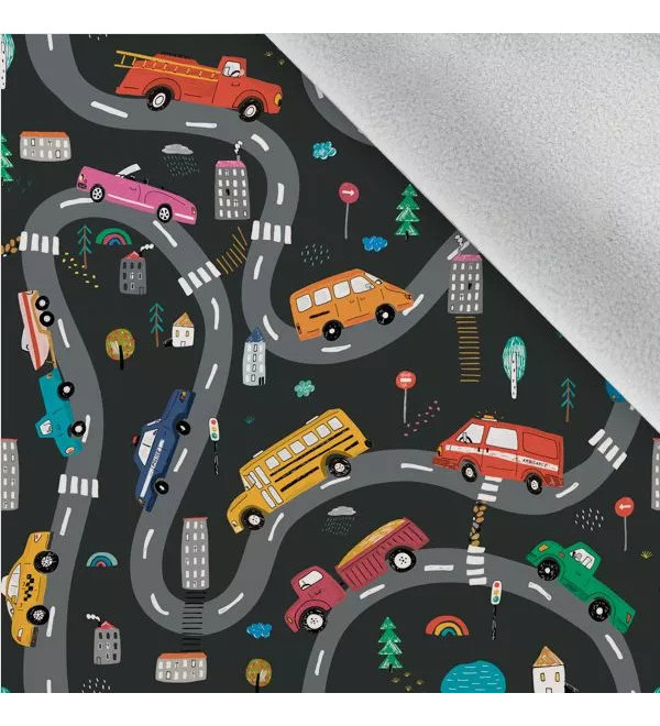 T-TRAFFIK wasserdichte Hose mit buntem Auto-Print auf der Straße