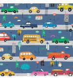 T-KODI waterproof pants with a city print featuring colorful cars on the road.