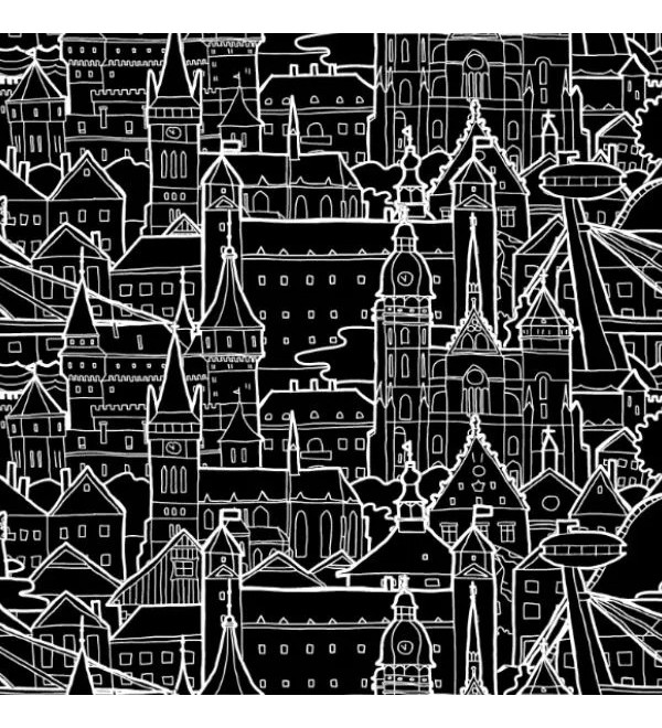 LOLO: Pantaloneta de baño funcional negra con dibujo en líneas blancas