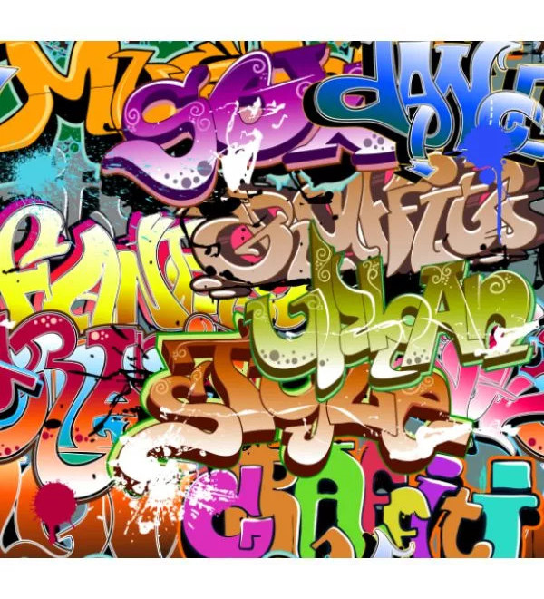 GRAFFITI: Functionele zwembroek met graffiti-patroon