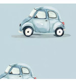 TOPO: Pantaloneta de baño secado rápido con estampado de mini autos azul claro