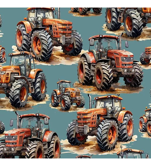 TRACTOR: Sneldrogende zwembroek met print van rode maxi-tractoren