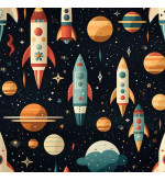 RAKET: Quick-drying swim shorts with rocket print