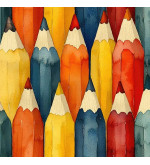 LAPIZ : Short de bain à séchage rapide avec imprimé de crayons de couleur